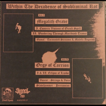 MEGALITH GRAVE / ORGY OF CARRION  Within The Decadence Of Subliminal SPLIT [VINYL 10